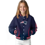 personalized new england patriots chevron arrow blue varsity jacket best selling