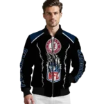 personalized new england patriots claw blood blue black bomber jacket best selling