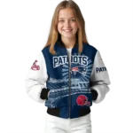 personalized new england patriots ferris arena blue white bomber jacket best selling