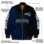 personalized new england patriots hexagon mesh blue black bomber jacket best selling