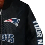 personalized new england patriots hexagon mesh blue black bomber jacket best selling
