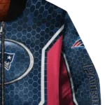 personalized new england patriots power plate blue bomber jacket best selling