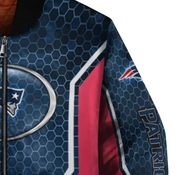 personalized new england patriots power plate blue bomber jacket premium grade