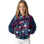 personalized new england patriots pyramid shapes blue varsity jacket best selling