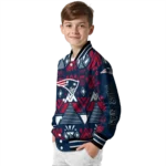 personalized new england patriots pyramid shapes blue varsity jacket best selling