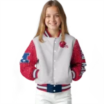 personalized new england patriots speckled arms blue gray varsity jacket best selling
