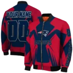 personalized new england patriots spider mark blue red crocs bomber jacket best selling