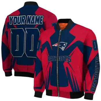personalized new england patriots spider mark blue red crocs bomber jacket fashion forward
