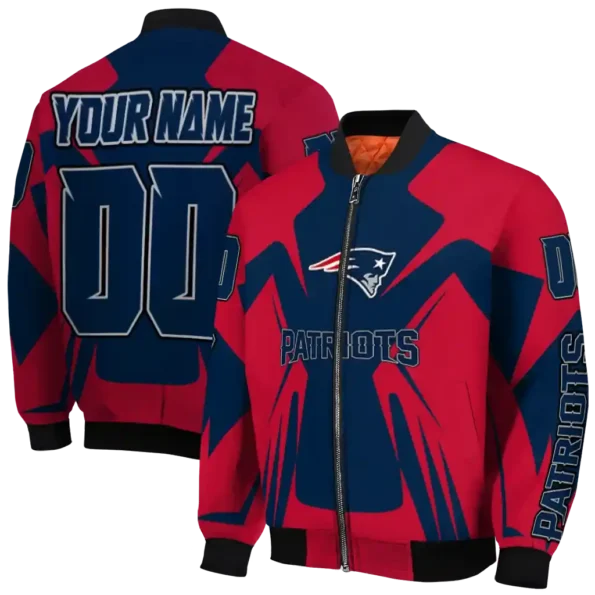 personalized new england patriots spider mark blue red crocs bomber jacket fashion forward