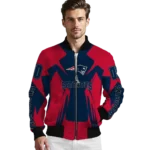 personalized new england patriots spider mark blue red crocs bomber jacket best selling
