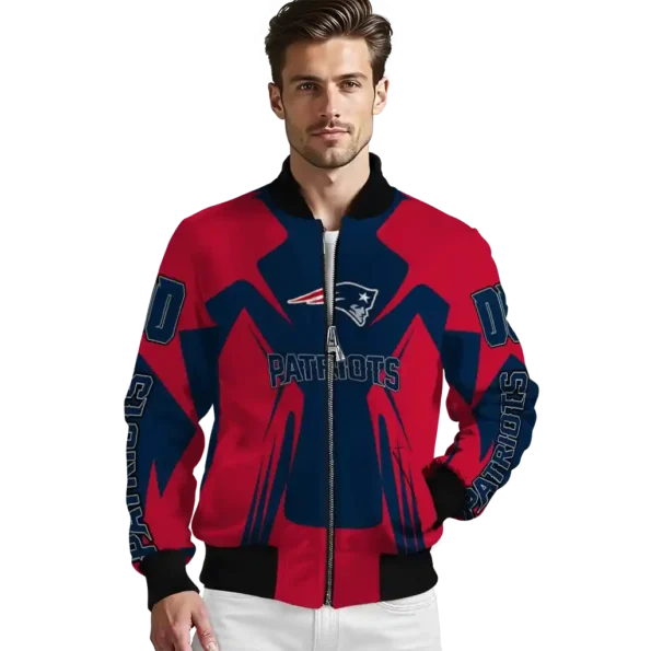 personalized new england patriots spider mark blue red crocs bomber jacket high quality