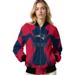 personalized new england patriots spider mark blue red crocs bomber jacket best selling