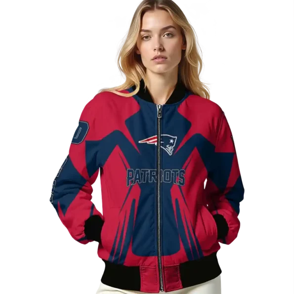 personalized new england patriots spider mark blue red crocs bomber jacket latest model