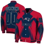 personalized new england patriots spider mark blue red crocs varsity jacket best selling