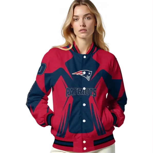 personalized new england patriots spider mark blue red crocs varsity jacket latest model