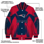 personalized new england patriots spider mark blue red crocs varsity jacket best selling