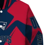 personalized new england patriots spider mark blue red crocs varsity jacket best selling