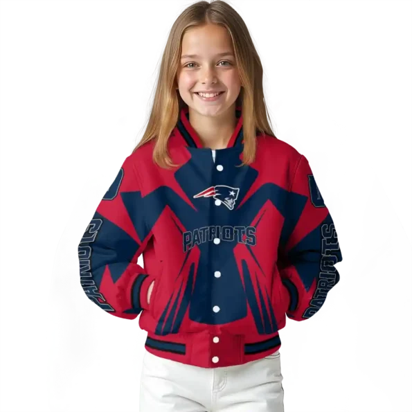 personalized new england patriots spider mark blue red crocs varsity jacket top rated