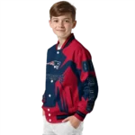 personalized new england patriots spider mark blue red crocs varsity jacket best selling