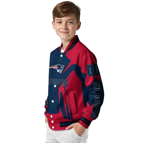 personalized new england patriots spider mark blue red crocs varsity jacket trendy