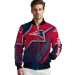 personalized new england patriots star burst blue bomber jacket best selling