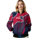 personalized new england patriots star burst blue bomber jacket best selling
