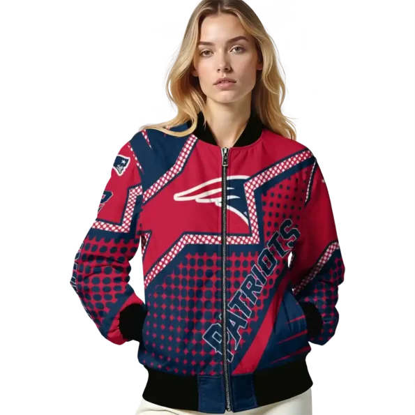 personalized new england patriots star burst blue bomber jacket latest model