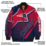 personalized new england patriots star burst blue bomber jacket best selling