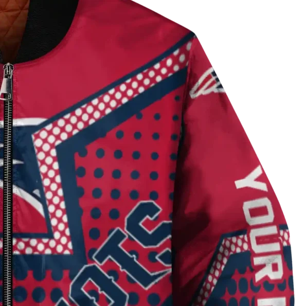 personalized new england patriots star burst blue bomber jacket premium grade