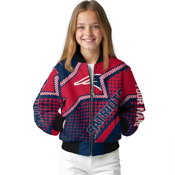 personalized new england patriots star burst blue bomber jacket top rated