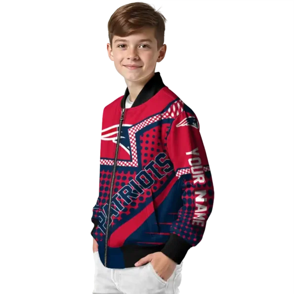 personalized new england patriots star burst blue bomber jacket trendy