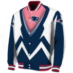 personalized new england patriots v stripes blue white varsity jacket best selling