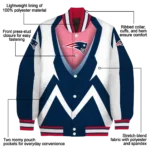 personalized new england patriots v stripes blue white varsity jacket best selling