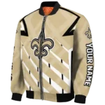 personalized new orleans saints chevron angles gold bomber jacket best selling