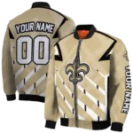 personalized new orleans saints chevron angles gold bomber jacket best selling