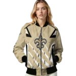 personalized new orleans saints chevron angles gold bomber jacket best selling