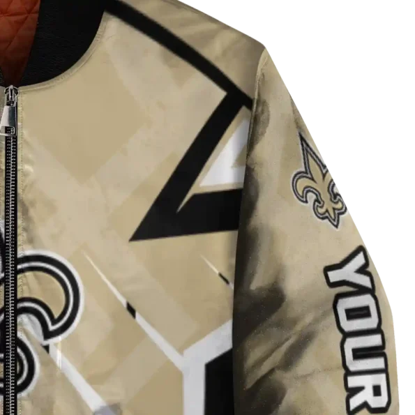 personalized new orleans saints chevron angles gold bomber jacket premium grade