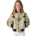personalized new orleans saints chevron angles gold bomber jacket best selling