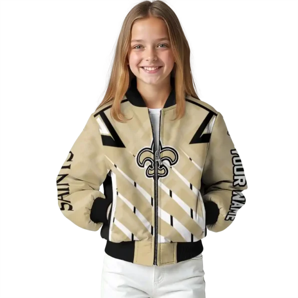personalized new orleans saints chevron angles gold bomber jacket top rated