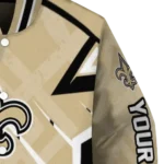 personalized new orleans saints chevron angles gold varsity jacket best selling