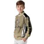 personalized new orleans saints hexagon grid gold varsity jacket best selling