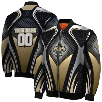 personalized new orleans saints mesh chest black crocs black bomber jacket fashion forward