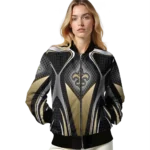 personalized new orleans saints mesh chest black crocs black bomber jacket best selling
