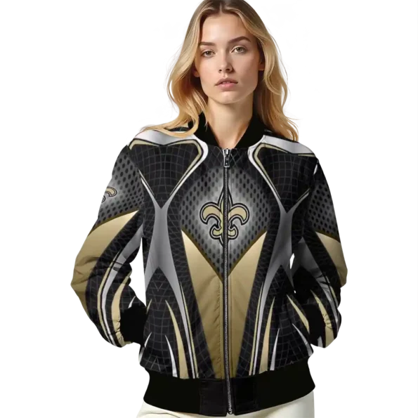 personalized new orleans saints mesh chest black crocs black bomber jacket latest model