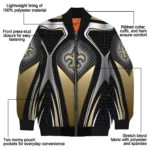 personalized new orleans saints mesh chest black crocs black bomber jacket best selling