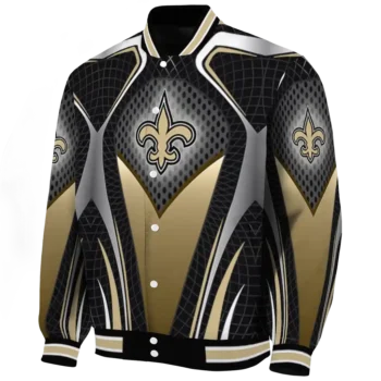 personalized new orleans saints mesh chest black crocs black varsity jacket best selling