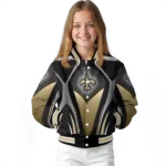 personalized new orleans saints mesh chest black crocs black varsity jacket best selling