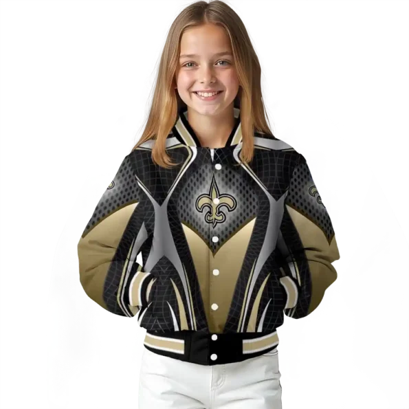 personalized new orleans saints mesh chest black crocs black varsity jacket top rated