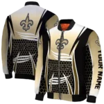 personalized new orleans saints mesh effect gold black bomber jacket best selling
