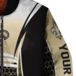 personalized new orleans saints mesh effect gold black bomber jacket best selling